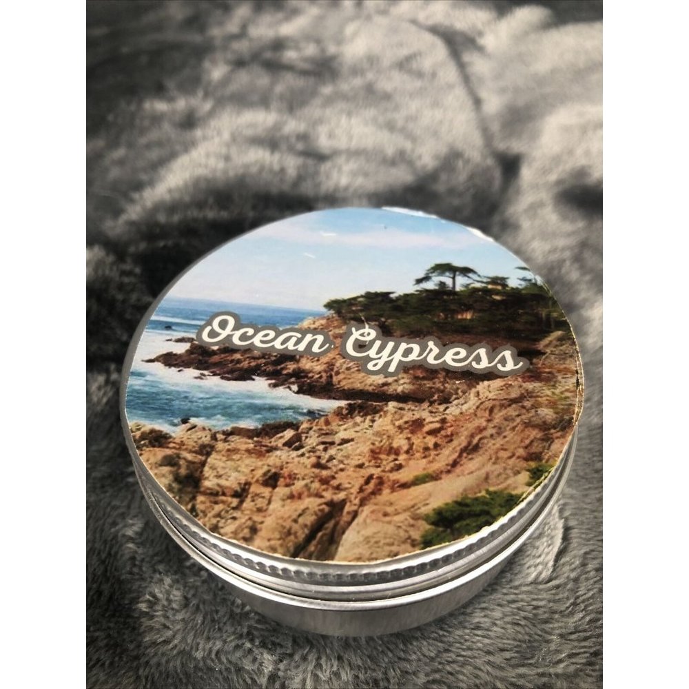 Hand Poured Coconut Soy Candle Ocean Cypress Scent 4 Ounce Tin